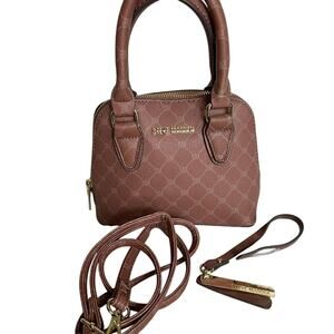 Brand New STEVE MADDEN Dome LOGO Crossbody Vegan Handbag Purse Satchel